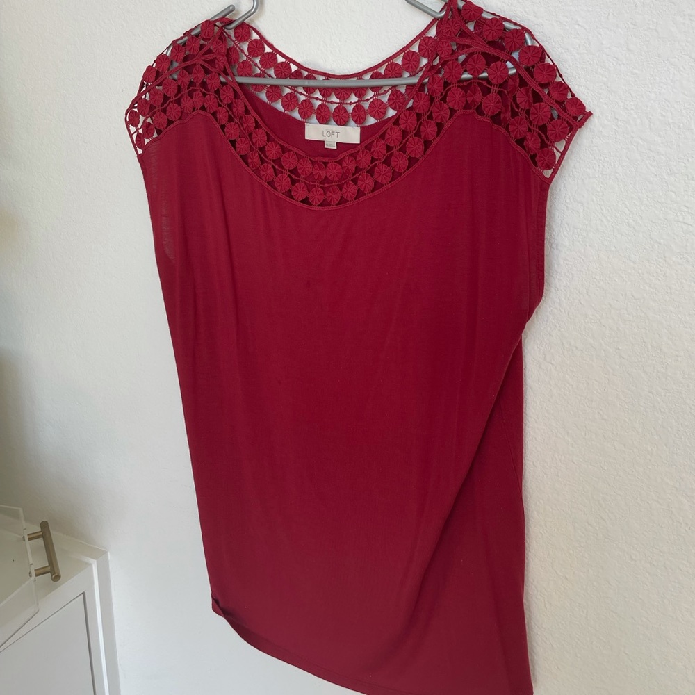 Loft Knit Embellished Collar Shirt